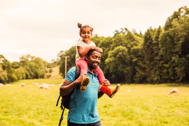 parent and child in park